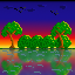 My Pixels: Sunset with Water Scene
